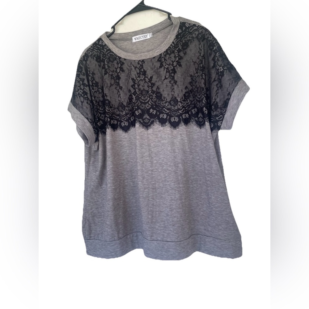 Gray with Black Lace Shirt - Picture 4 of 8